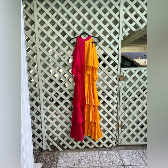 COPY - Anthropologie Pinnacle by Shruti Sancheti Mock-Neck Colorblock Ruffle … - Picture 7 of 11